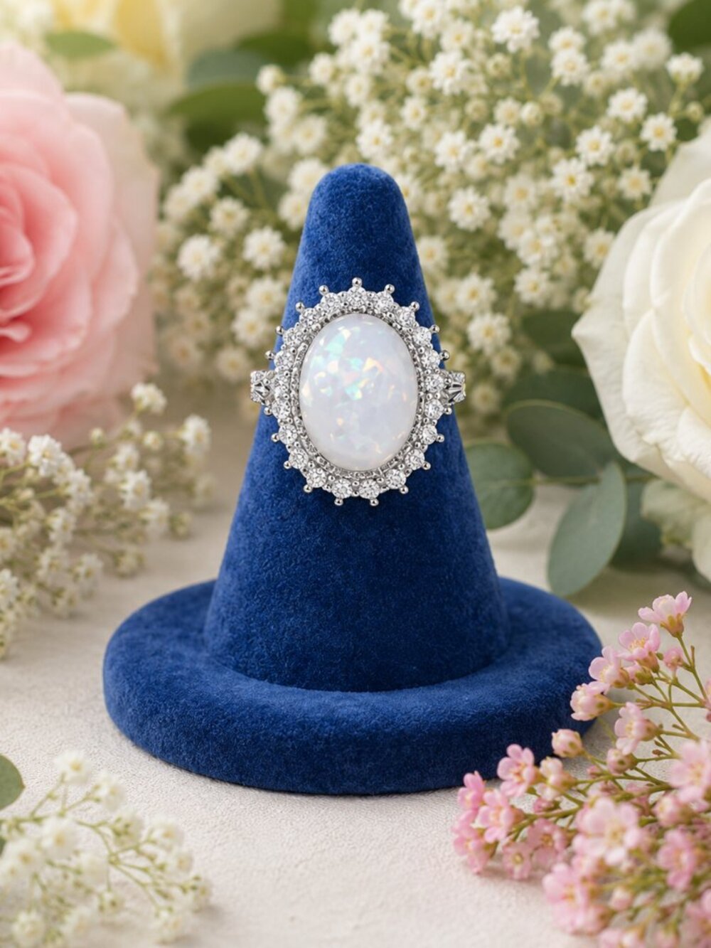 Lab Diamond Style Ring White Gold Plated CZ Engagement Ring